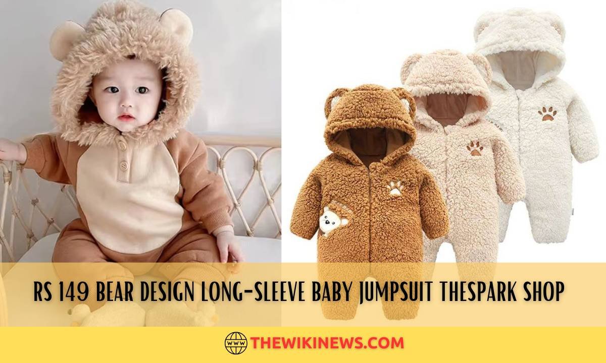 Rs 149 Bear Design Long-Sleeve Baby Jumpsuit Thespark Shop